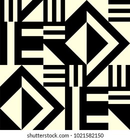 Seamless monochrome geometry vector pattern. Abstract ornament in art deco style