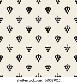 Seamless Monochrome Grape Pattern Background