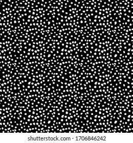 Seamless monochrome grunge patern fabric texture. Simple  artistic abstract spotted backdrop. Black and white  print. Modern illustration for design wallpaper, decorative paper, web, etc