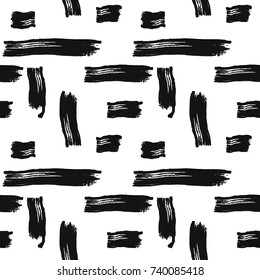 Seamless monochrome grunge pattern. Dirty, funky, trendy hand painted texture