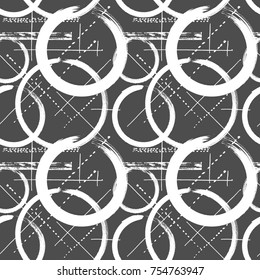 Seamless monochrome grunge pattern. Dirty, funky, trendy hand painted texture