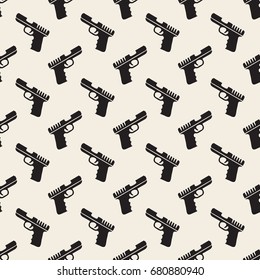 seamless monochrome gun pattern background
