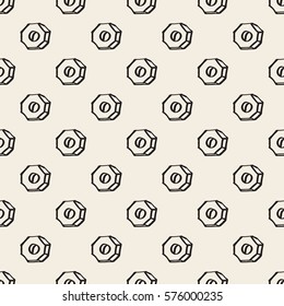 Seamless monochrome hand drawn craftsman tools pattern background 
