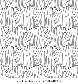 Seamless monochrome hand drawn pattern. Vector background.