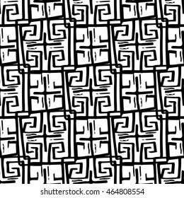 Seamless monochrome hand drawn pattern on background. Design for paper packaging or wrapping. Vector illustration.