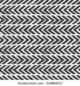 Seamless monochrome hand-drawn pattern. Abstract vector background with grunge effect. EPS10.