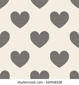 seamless monochrome heart pattern background