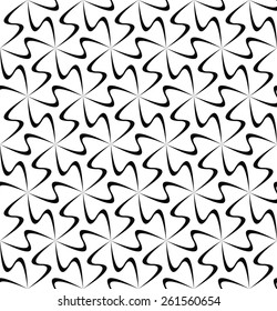 Seamless monochrome hexagonal curved line pattern