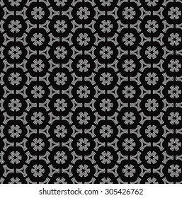 seamless monochrome hexagonal flower pattern.