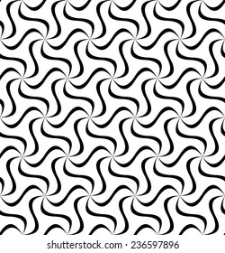 Seamless monochrome hexagonal swirl pattern