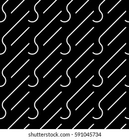 Seamless monochrome interlaced pattern design. Abstract background. Vector art