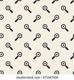 seamless monochrome magnifying glass pattern background