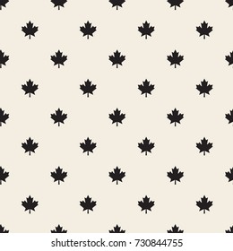seamless monochrome maple leaves pattern background
