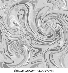 Seamless monochrome marble pattern. Abstract liquid wavy background. Vector illustration.