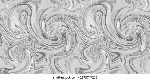 Seamless monochrome marble pattern. Abstract liquid wavy background. Vector illustration.