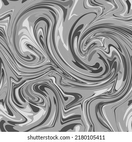 Seamless monochrome marble pattern. Abstract liquid wavy background. Vector illustration.