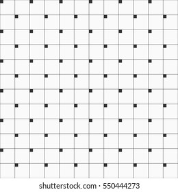 Seamless monochrome minimalistic pattern. Modern stylish texture. Repeating geometric square tiles with filled rectangles at the upper-right corners. Vector background.