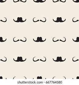 seamless monochrome mustache pattern background
