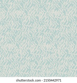 Seamless monochrome oscillogram-like pattern with curved lines on white blue background. Endless repeating hand drawn pattern made by felt tip pen for surface design and other design projects