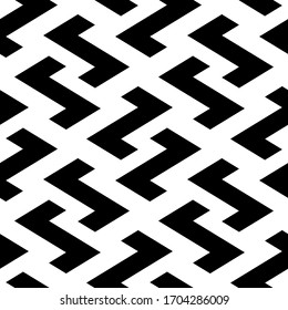 Seamless monochrome patern fabric texture. Simple vintage geometric abstract backdrop. Black and white chevron art print. Modern illustration for design wallpaper, decorative paper, web, etc