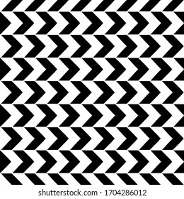 Textura de tela monocromática sin fisuras. Sencillo fondo abstracto geométrico vintage. Huella de arte de chevron en blanco y negro. Ilustración moderna de papel pintado, papel decorativo, web, etc.