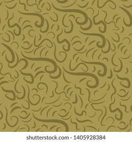 Seamless monochrome pattern with abstract curvy shapes and swirls.