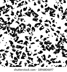 Seamless monochrome pattern of abstract elements