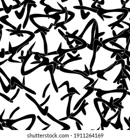 Seamless monochrome pattern of abstract elements