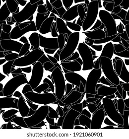 Seamless monochrome pattern of abstract elements