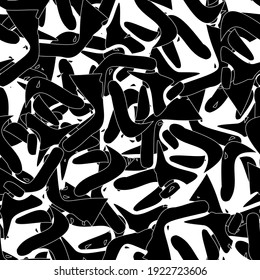 Seamless monochrome pattern of abstract elements