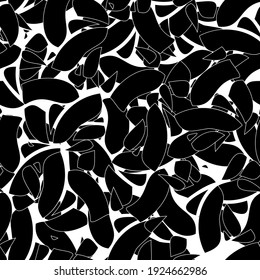 Seamless monochrome pattern of abstract elements