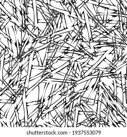 Seamless monochrome pattern of abstract elements