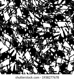Seamless monochrome pattern of abstract elements