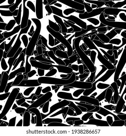 Seamless monochrome pattern of abstract elements