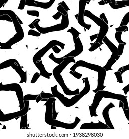 Seamless monochrome pattern of abstract elements