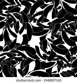 Seamless monochrome pattern of abstract elements