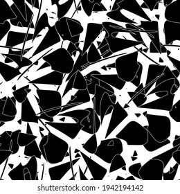Seamless monochrome pattern of abstract elements