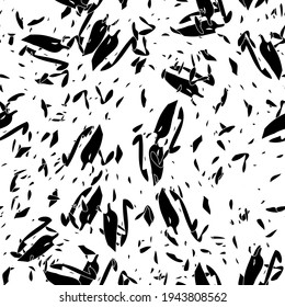 Seamless monochrome pattern of abstract elements