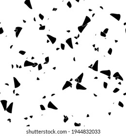 Seamless monochrome pattern of abstract elements