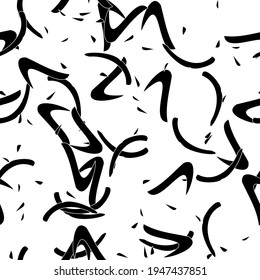 Seamless monochrome pattern of abstract elements