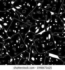 Seamless monochrome pattern of abstract elements