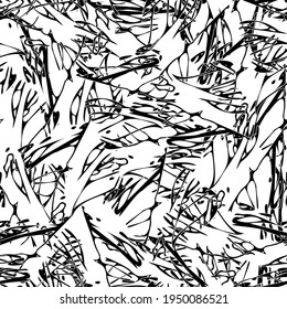 Seamless monochrome pattern of abstract elements