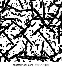 Seamless monochrome pattern of abstract elements