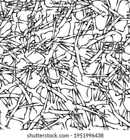 Seamless monochrome pattern of abstract elements