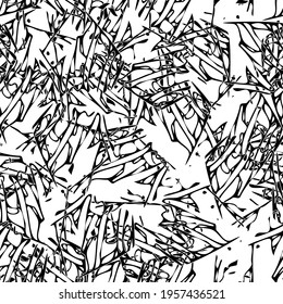 Seamless monochrome pattern of abstract elements