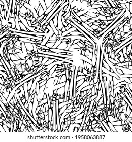 Seamless monochrome pattern of abstract elements