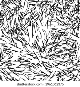 Seamless monochrome pattern of abstract elements