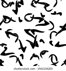 Seamless monochrome pattern of abstract elements