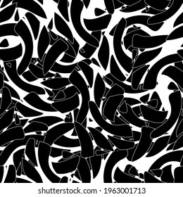 Seamless monochrome pattern of abstract elements