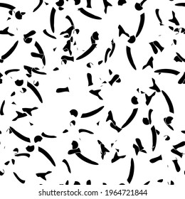 Seamless monochrome pattern of abstract elements